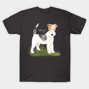 Cute Fox Terrier - Watercolor Drawing T-Shirt